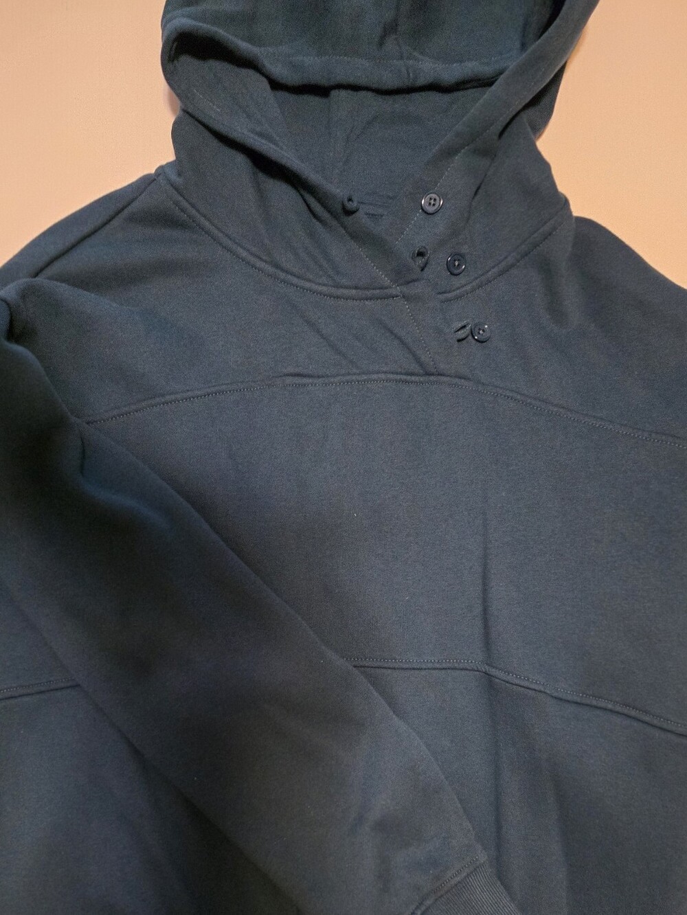 Dark Navy NOVAMEN Pullover Hoodie with Button Neck
